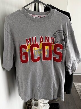 GCDS Milano Grey Graphic Tee